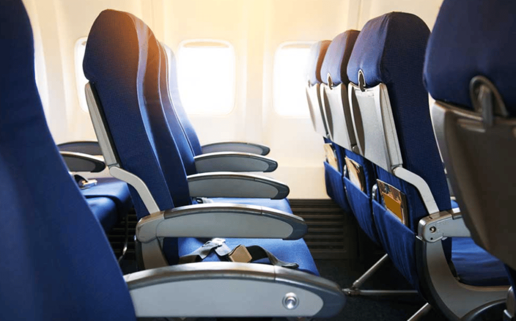 Seats on an airplane