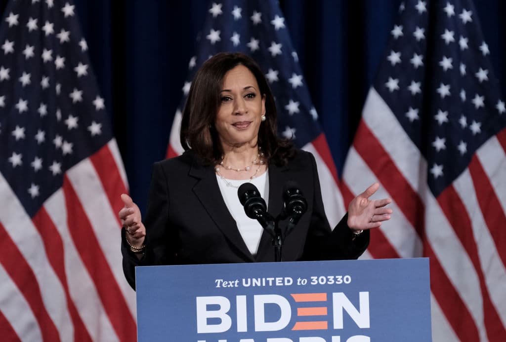 Vice Presidential Candidate Kamala Harris Delivers Remarks In Washington DC