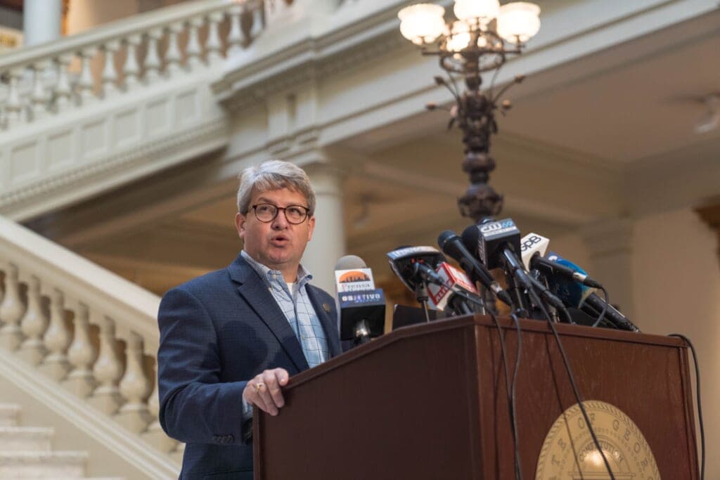 Georgia Secretary Of State Brad Raffensperger Briefs Media On Continuing Vote Count