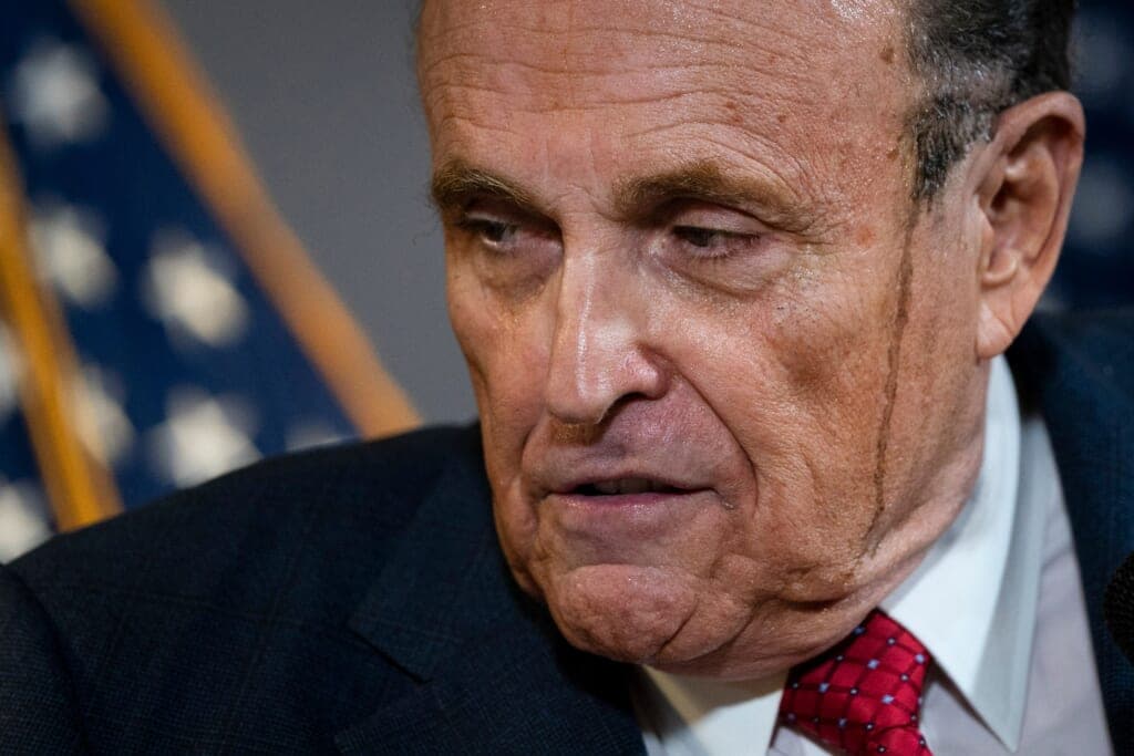 Rudy Giuliani And Trump Legal Advisor Hold Press Conference At RNC HQ