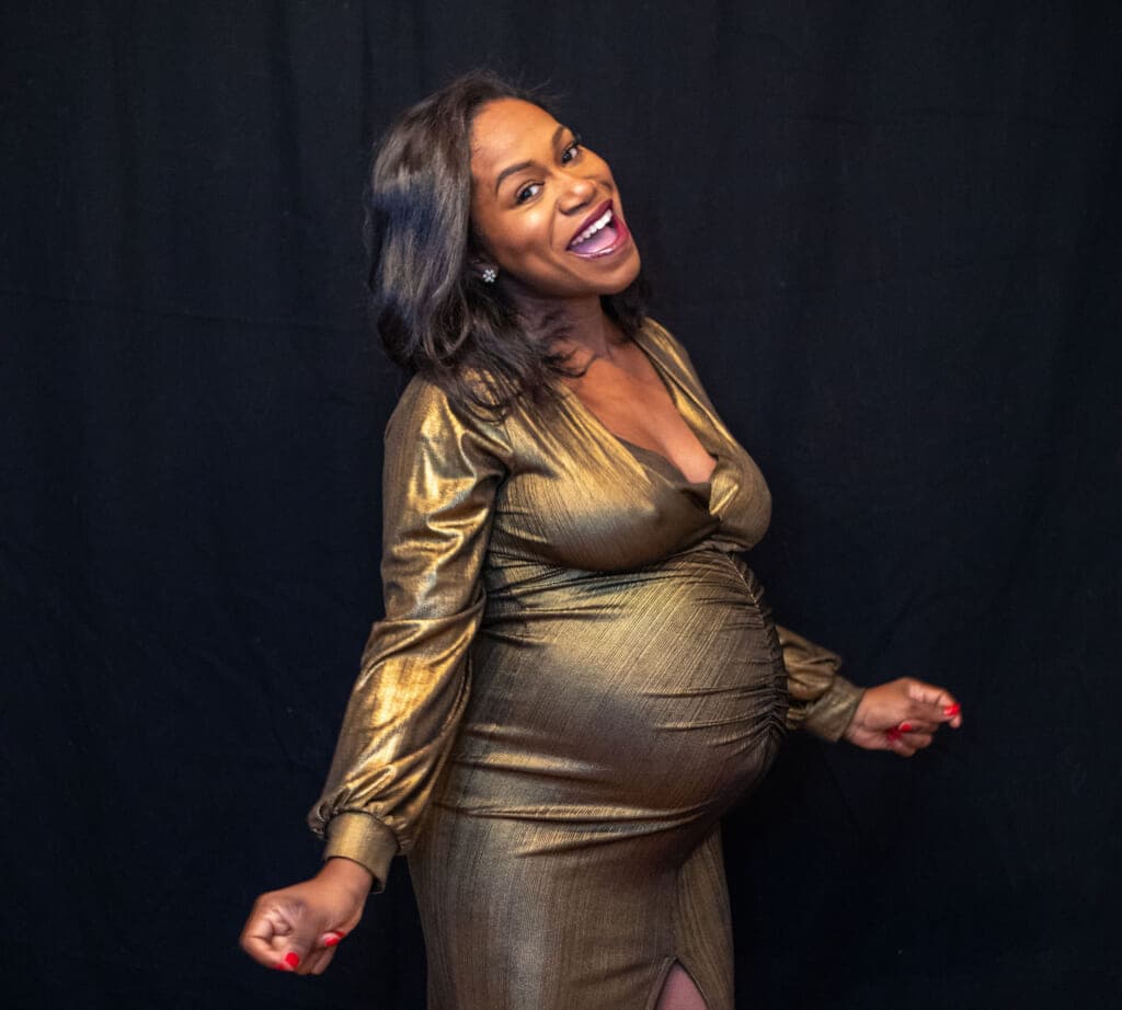 Linara Davidson Greenidge in a maternity photo