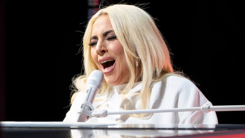 Singer Lady Gaga performing