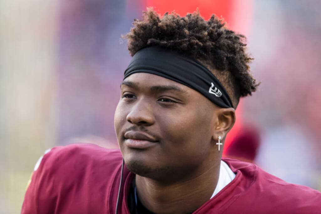 Football player Dwayne Haskins of the Washington Redskins