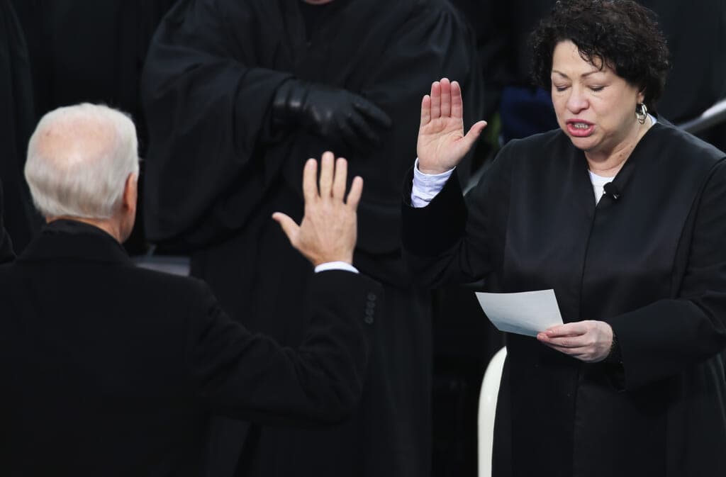 Supreme Court Justice Sonia Sotomayor swears in President Joe Biden