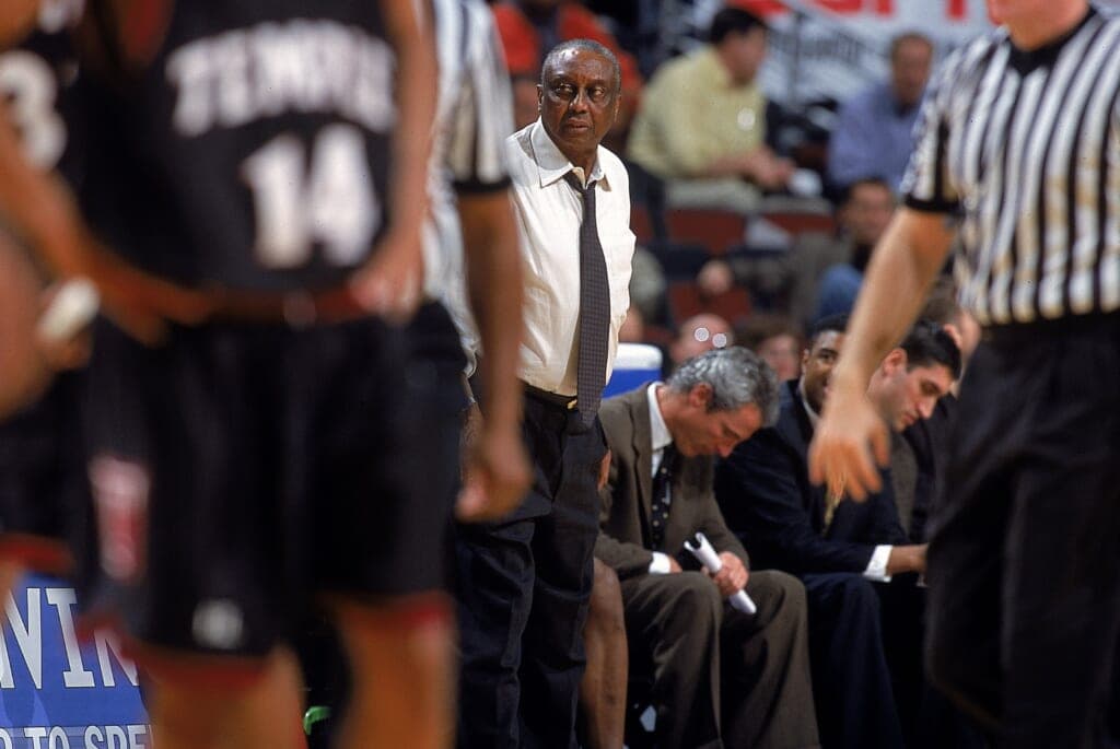 Head coach John Chaney of the Temple Owls