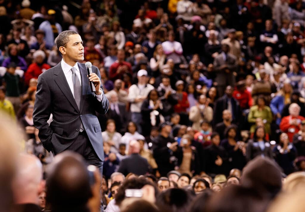 Former President Barack Obama as a Democratic senator from Illinois