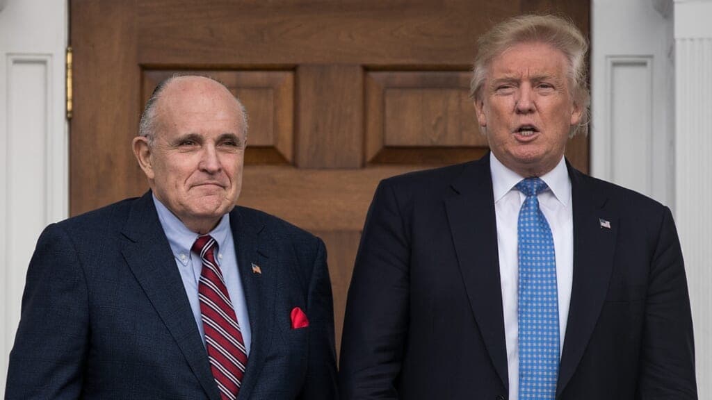 Former New York City Mayor Rudy Giuliani and former President Donald Trump
