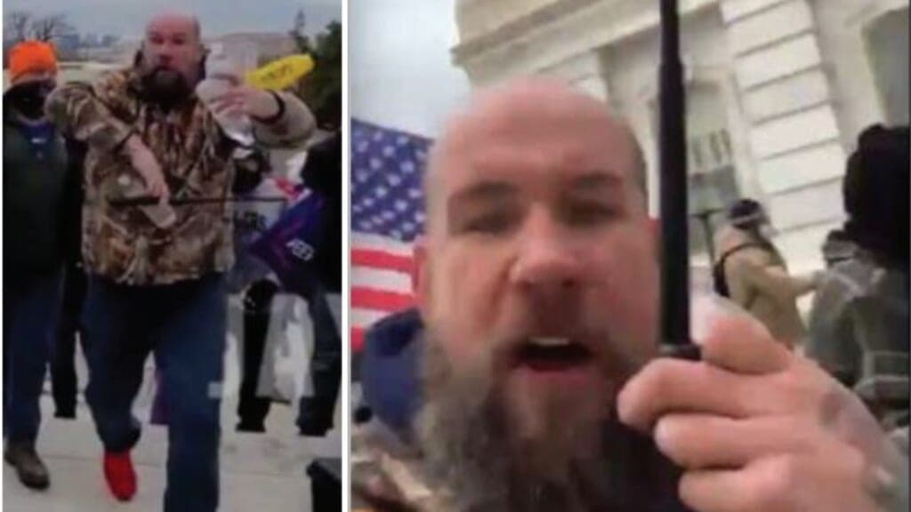 Scott Fairlamb taking part in the January 6, 2021, Capitol insurrection