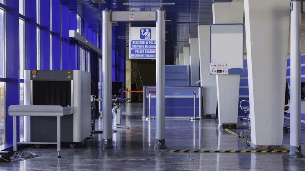 An airport security gate