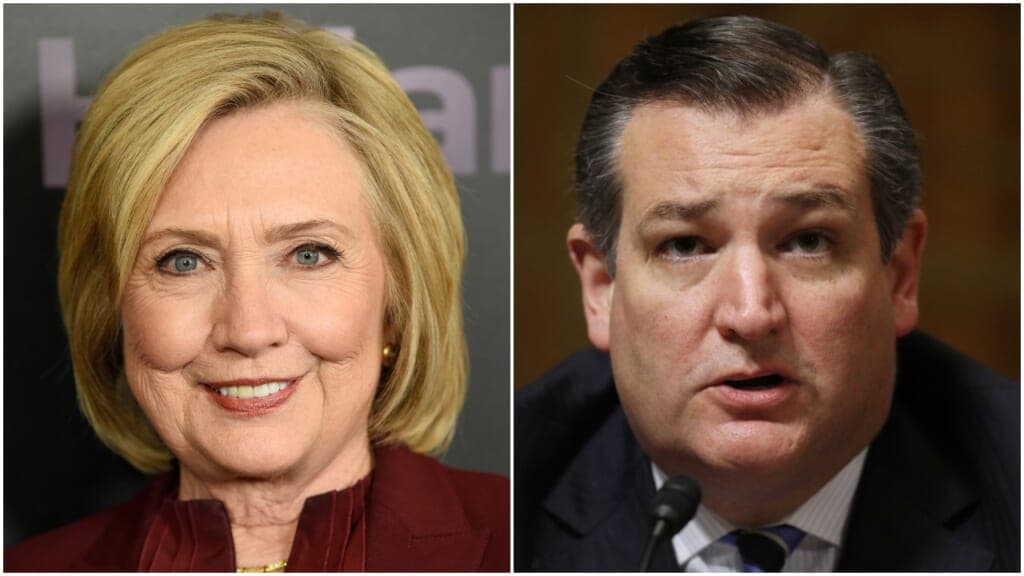 Politicians Hillary Clinton and Ted Cruz