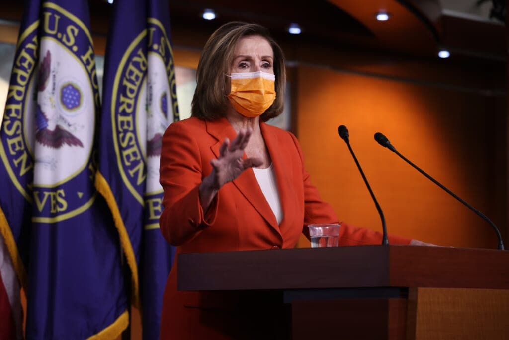Speaker Pelosi Holds Weekly Press Conference On Capitol Hill