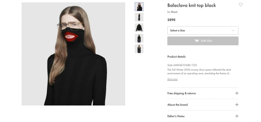 A Gucci turtleneck sweater