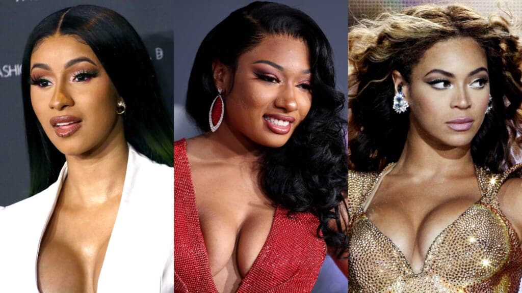 Singers Cardi B, Megan Thee Stallion and Beyonce