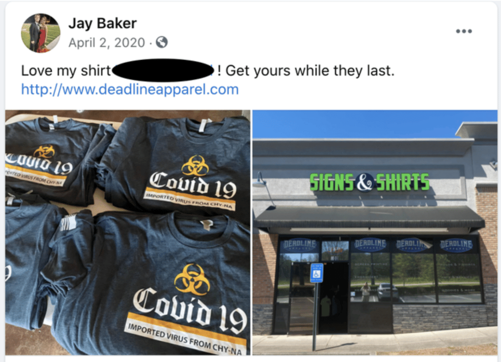 A Facebook posting by Jay Baker