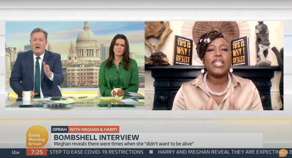 "Good Morning Britain" with Piers Morgan and guest Shola Mos-Shogbamimu
