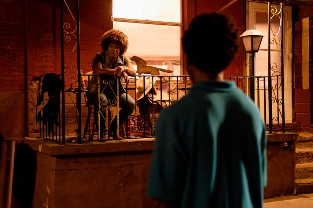 Actors Lorraine Toussaint and Caleb McLaughlin in "Concrete Cowboy"