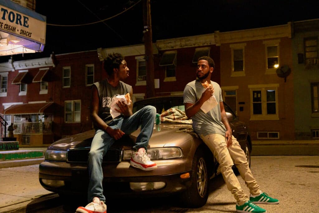 Actors Caleb McLaughlin and Jharrel Jerome in "Concrete Cowboy"