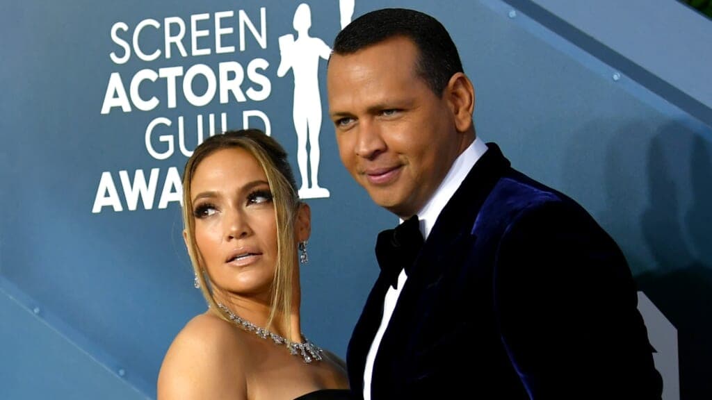 Singer and actor Jennifer Lopez and baseball player Alex Rodriguez
