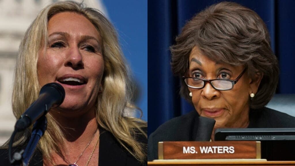 Republican House member Marjorie Taylor Greene and California Representative Maxine Waters