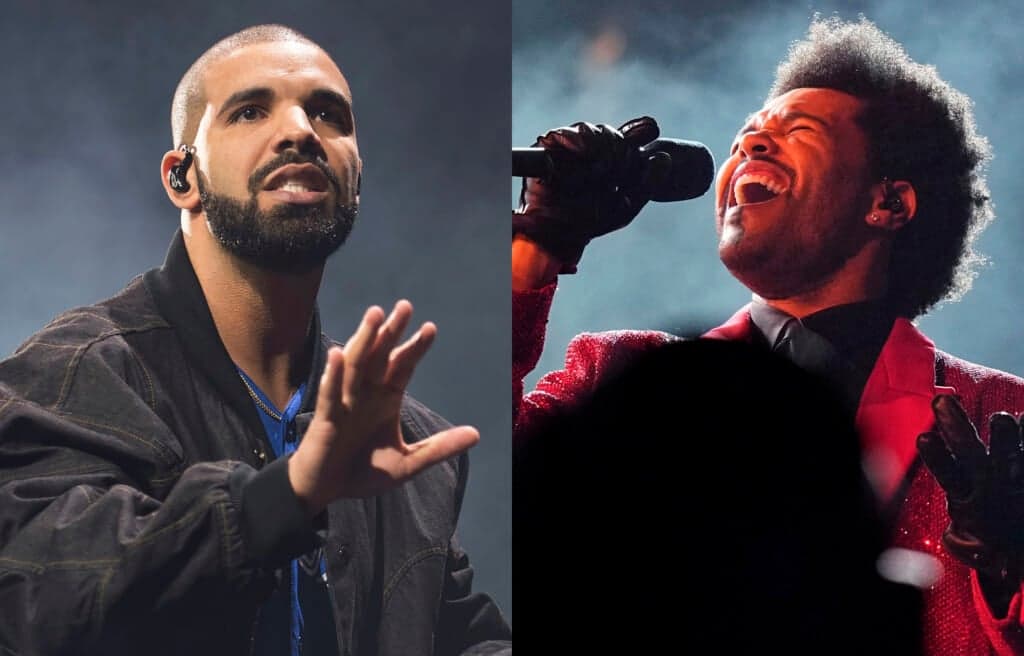 Singers Drake and The Weeknd