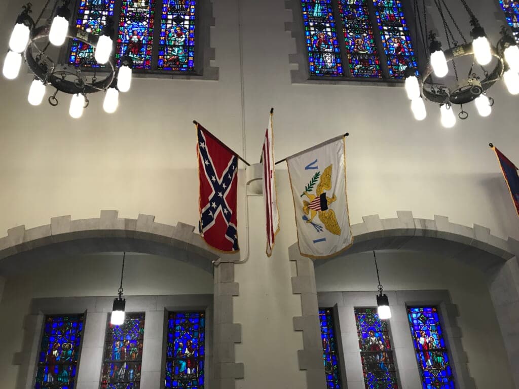 The Confederate Naval flag hangs in The Citadel