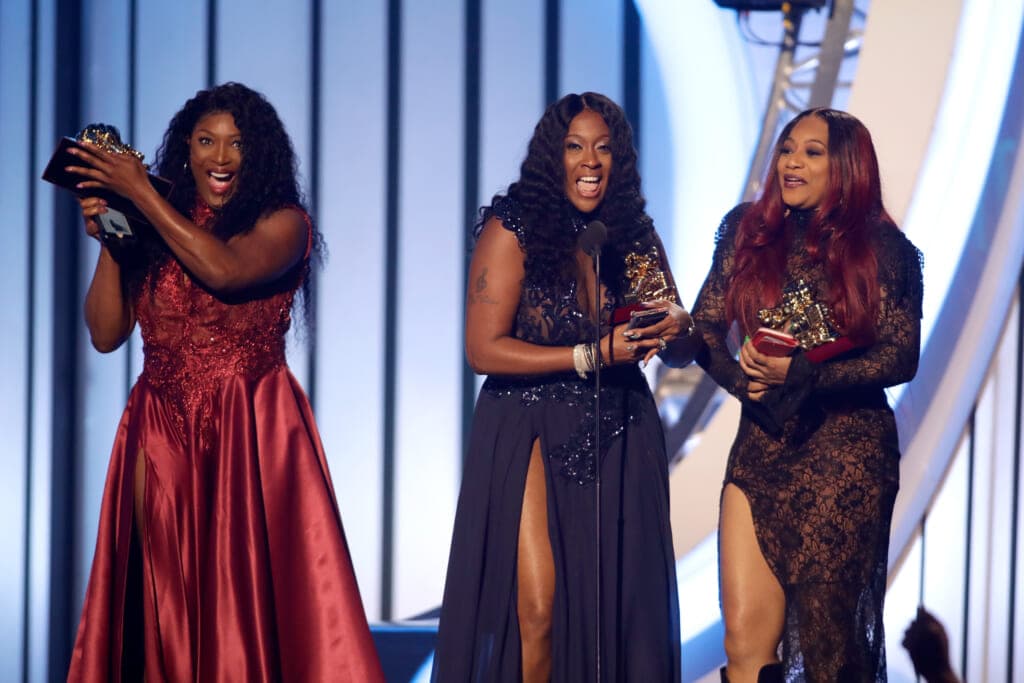 Tamara "Taj" Johnson-George, Cheryl "Coko" Clemons and Leanne "Lelee" Lyons of SWV