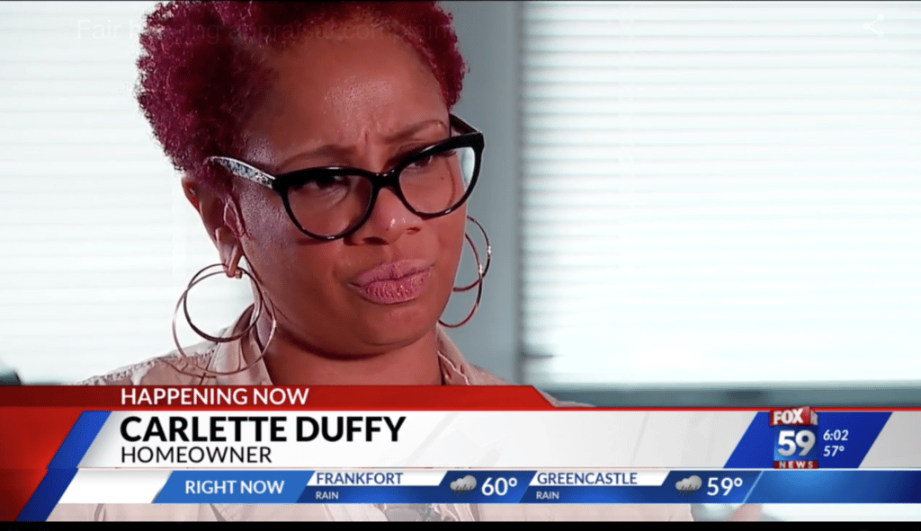 Homeowner Carlette Duffy