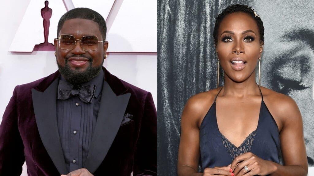Actors Lil Rel Howery and DeWanda Wise