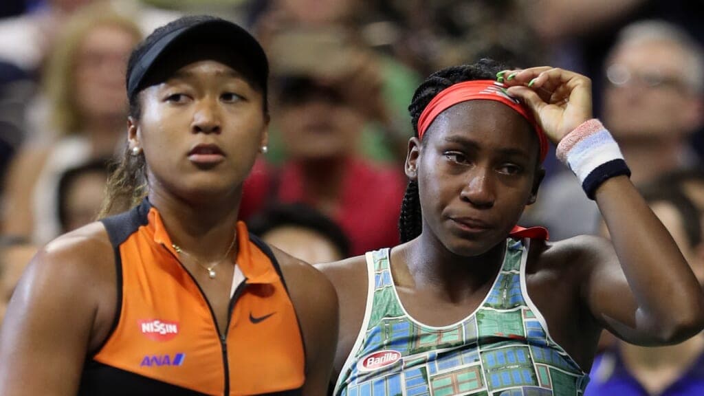 Tennis players Naomi Osaka and Coco Gauff