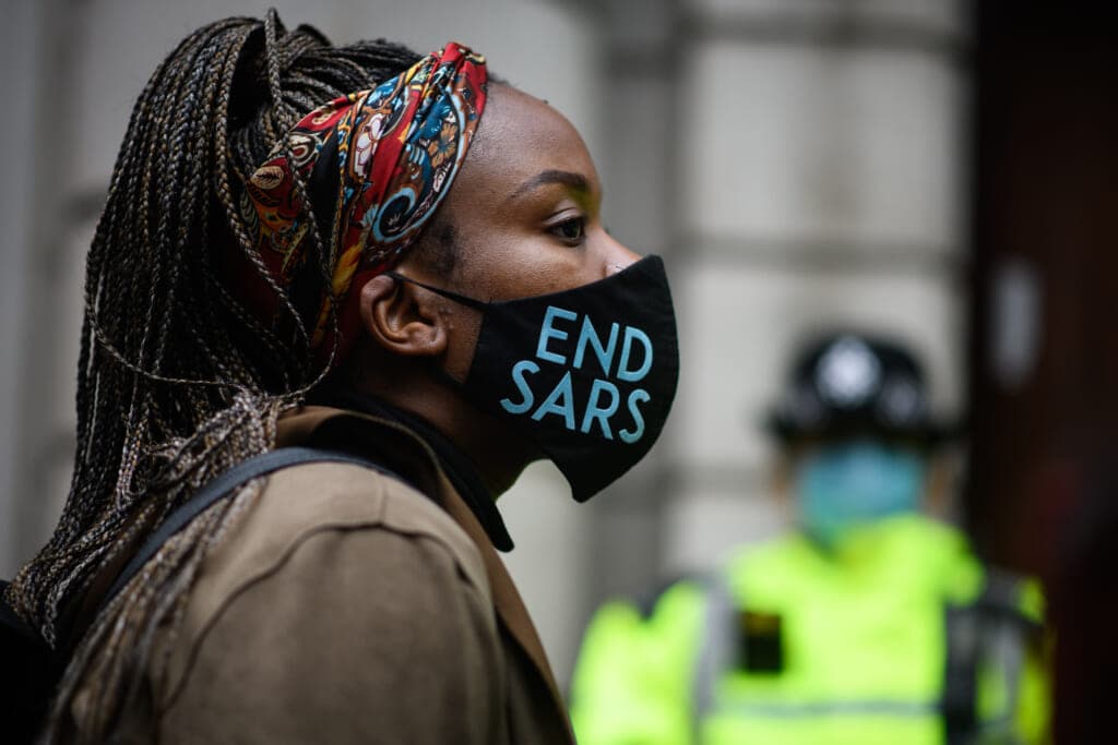 Woman wears End Sars