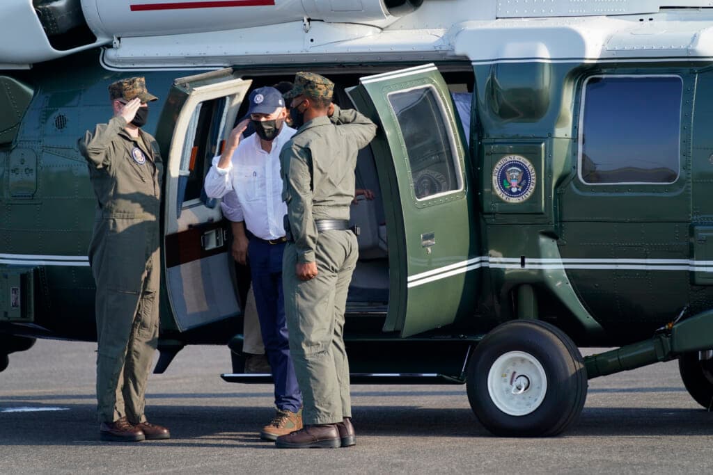 President Joe Biden steps from Marine One