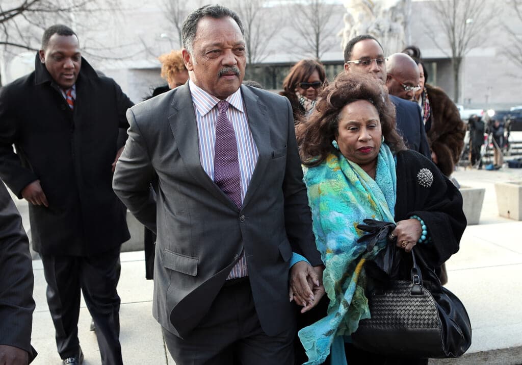 Reverend Jesse Jackson and his wife Jacqueline Lavinia Brown