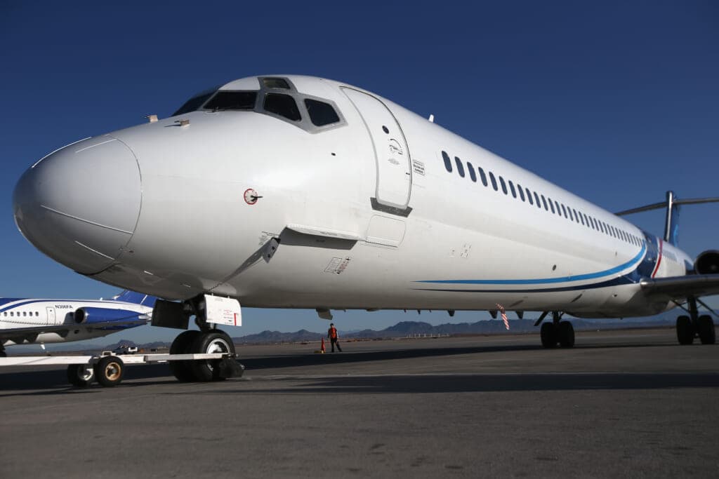 A deportation flight 