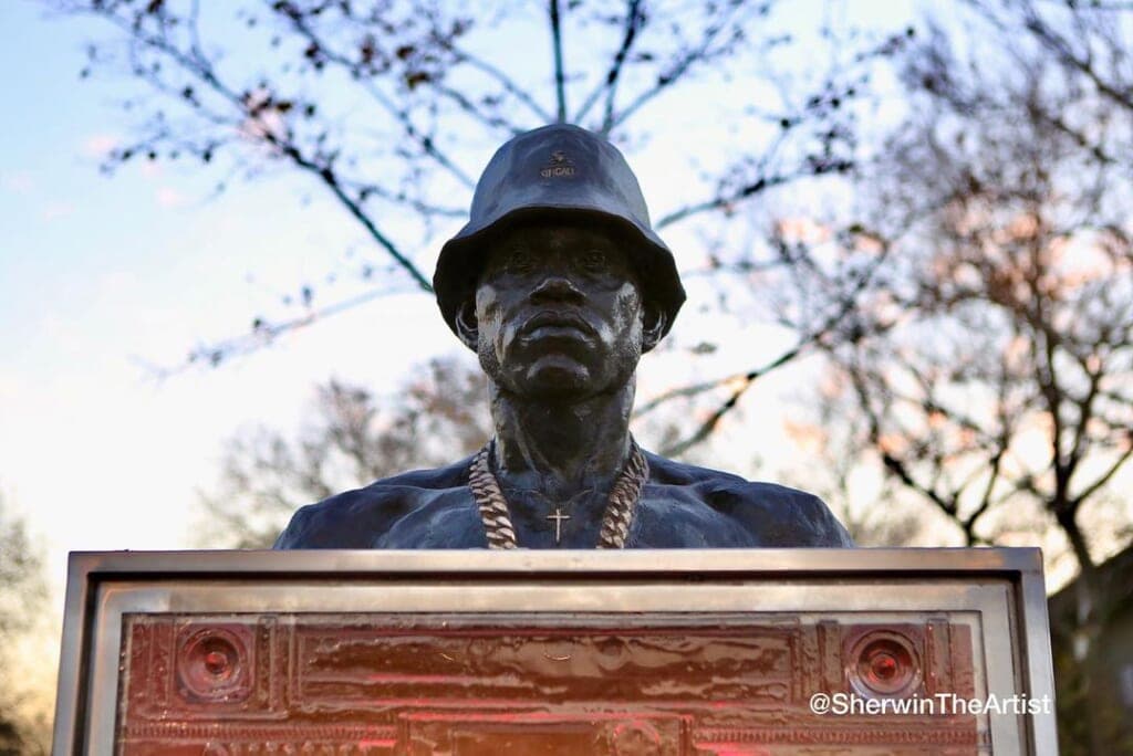 Bronze bust of rapper and actor LL Cool J