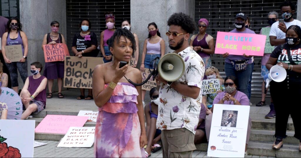 A scene from the documentary "Aftershock"