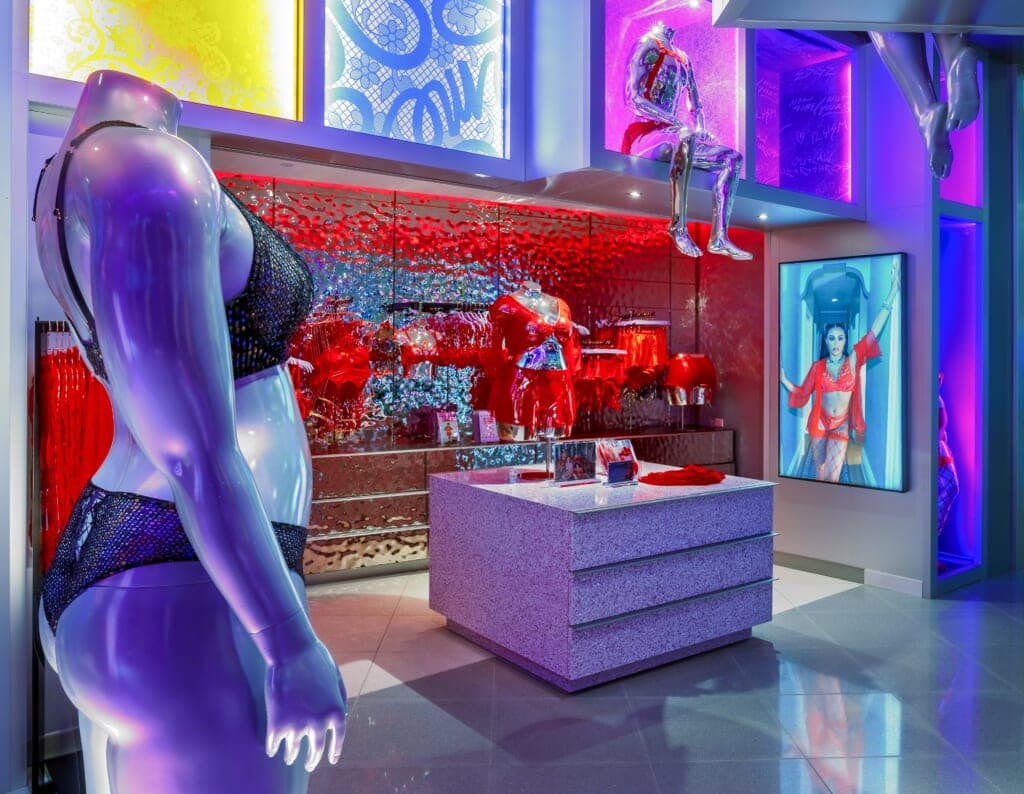 The inside of Rihanna’s new Savage X Fenty store in Las Vegas