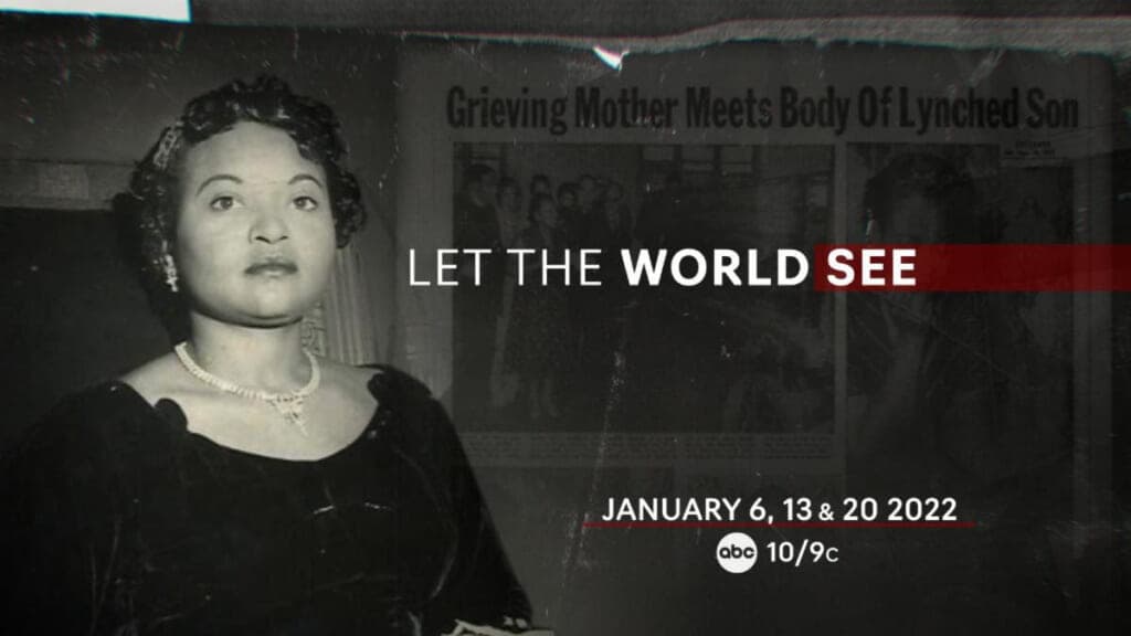 Advertisement for "Let the World See," a television documentary, shows a well-dressed woman wearing a pearl necklace