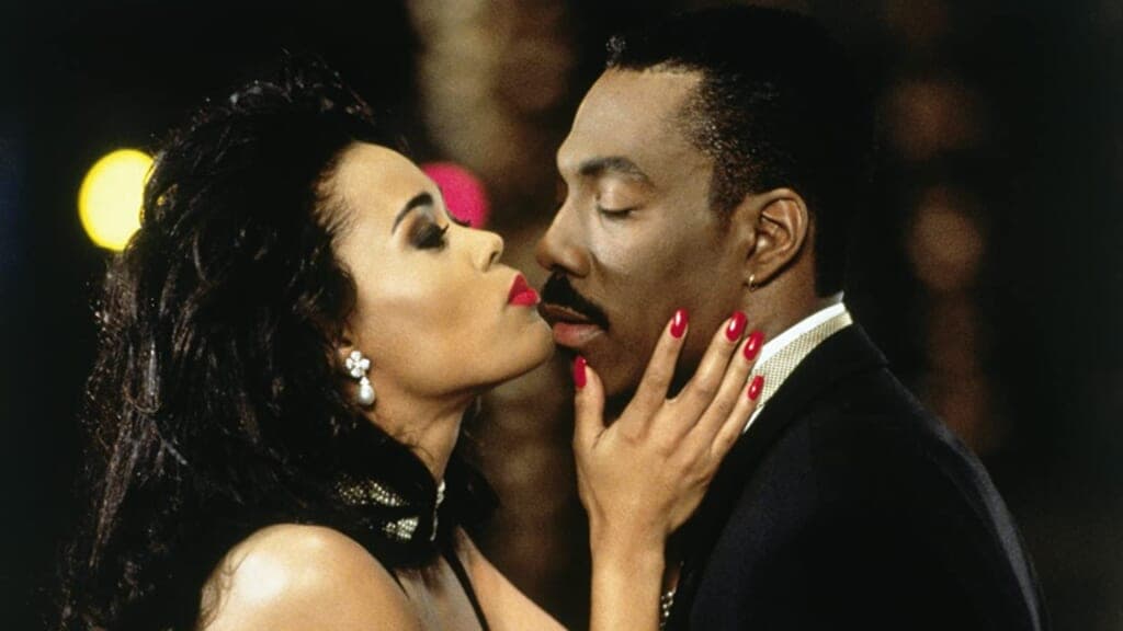 Actors Robin Givens and Eddie Murphy in "Boomerang"