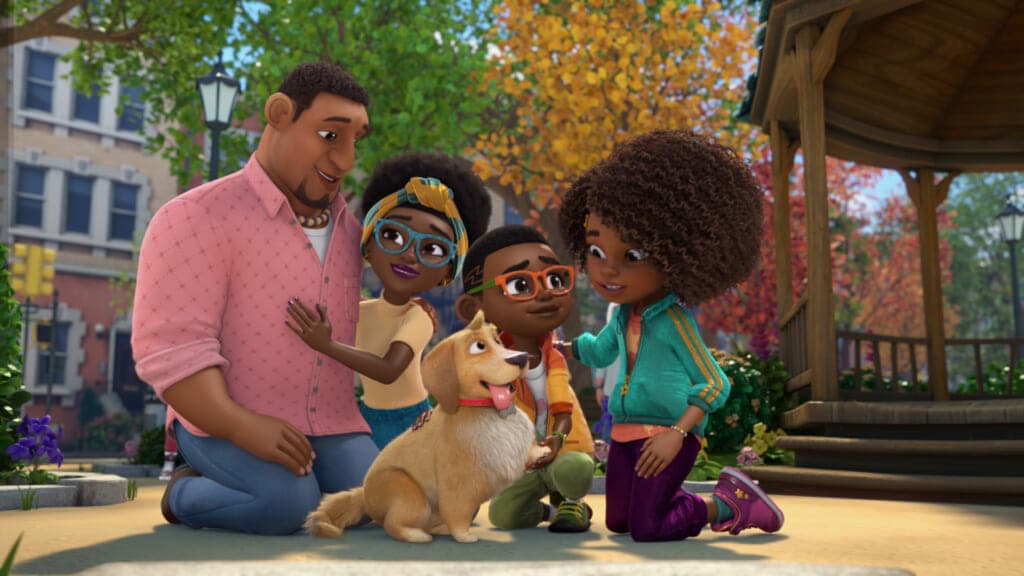 A scene from the animated show "Karma’s World," created by Ludacris