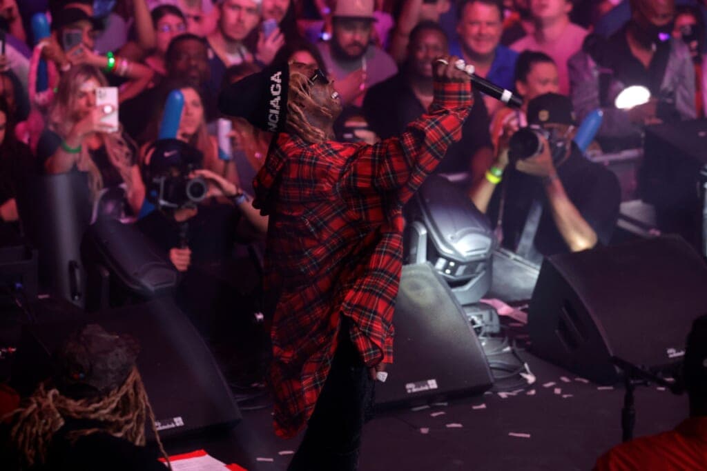 Rapper Lil Wayne performs onstage