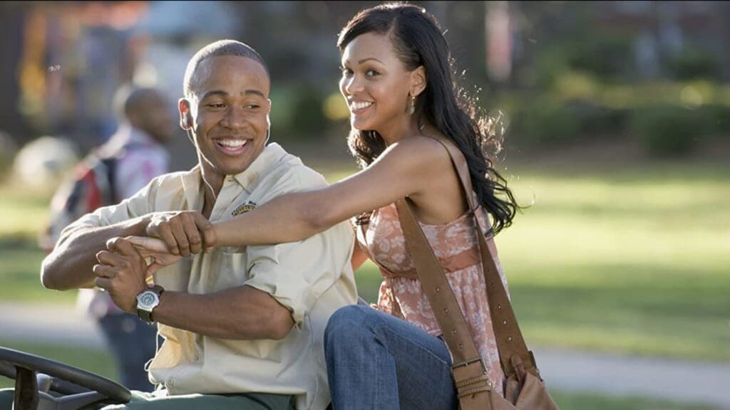 Actors Columbus Short and Meagan Good in “Stomp the Yard”