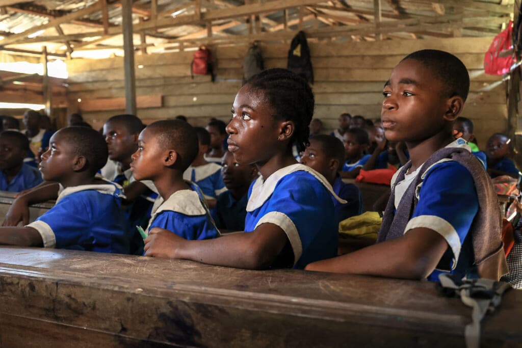 Students at a school in Souza