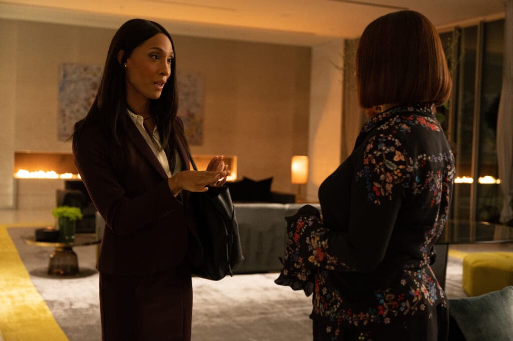 Actors Michaela Jae Rodriguez and Maya Rudolph in “Loot”
