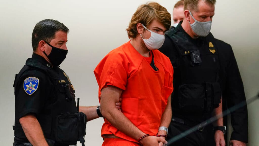 Payton Gendron is led into the courtroom for a hearing at Erie County Court