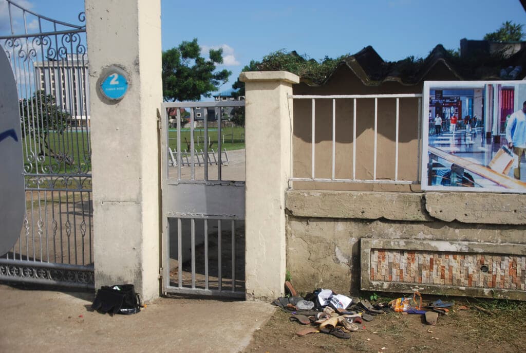The gate outside Kings Assembly Pentecostal church in Nigeria