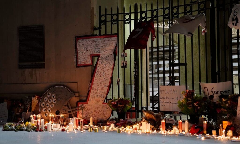 Ohio State students organized a candlelight vigil in honor of former Ohio State quarterback Dwayne Haskins