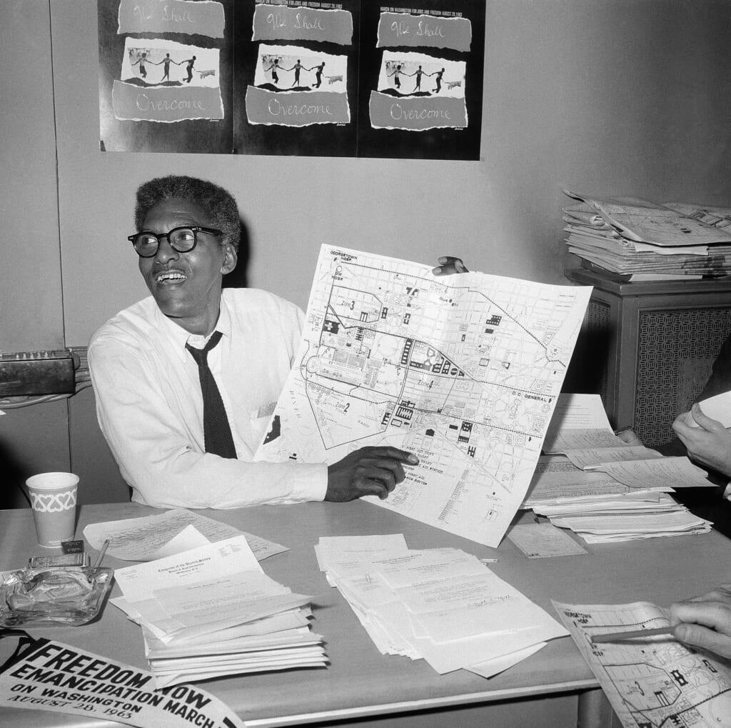 Bayard Rustin, deputy director of the planned march on Washington program