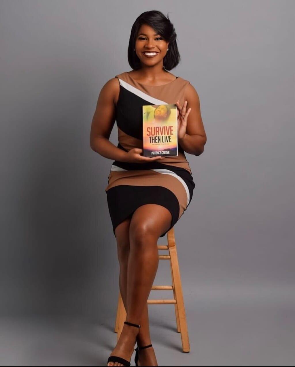 Patience Murray with her book “Survive Then Live”