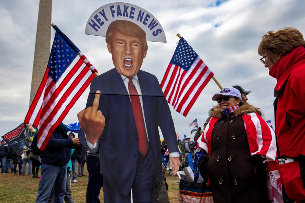 Pro-Trump protesters gather in front of the U.S. Capitol on January 6, 2021