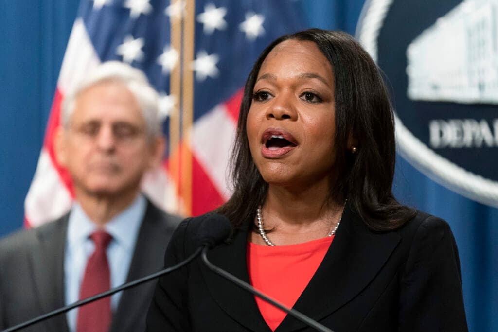 Attorney General Merrick Garland and Assistant Attorney General Kristen Clarke